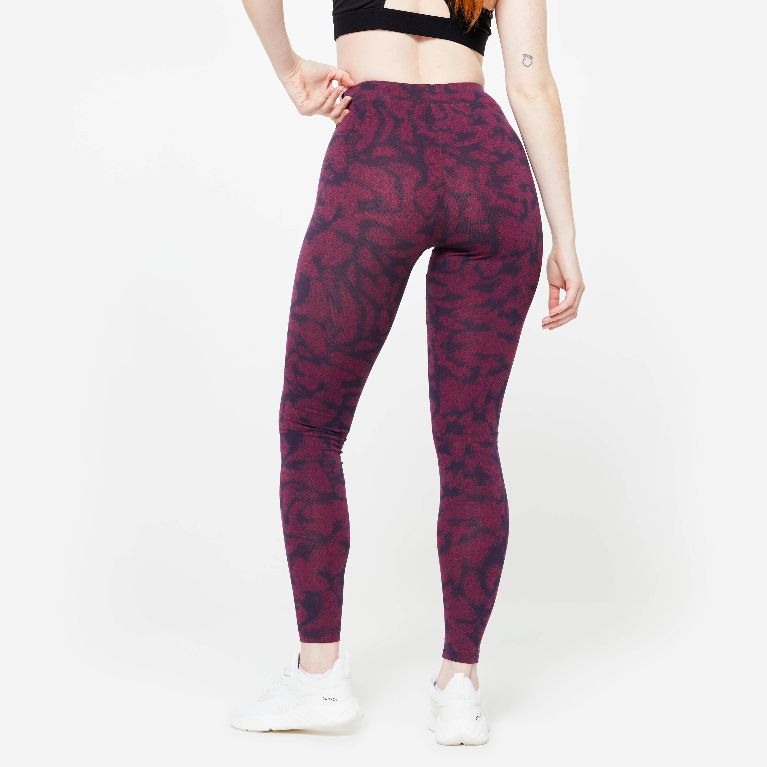 Women's Cotton Fitness Leggings - Cherry Purple -  4