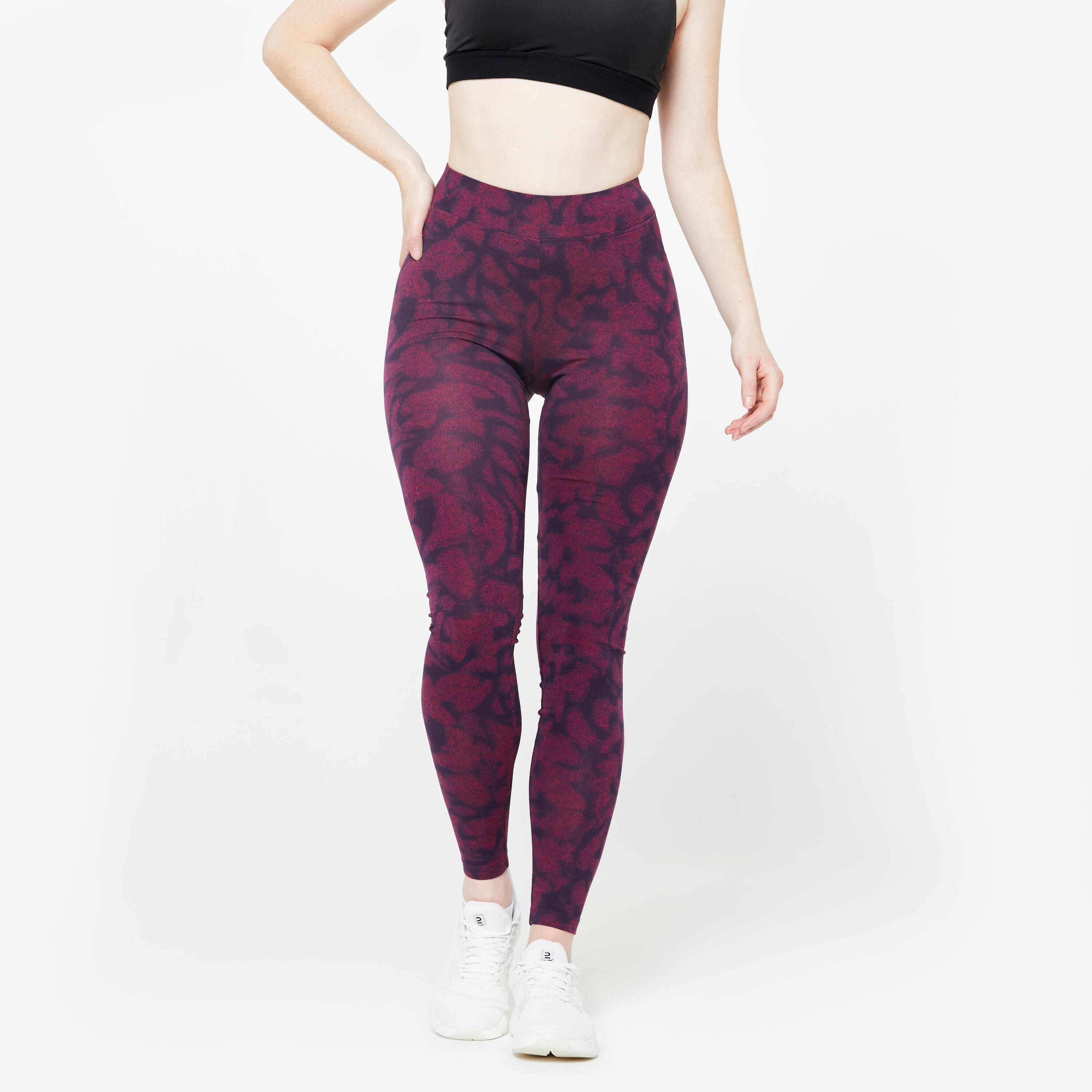 Women's Cotton Fitness Leggings - Cherry Purple -  1