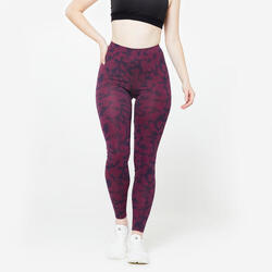 Legging de fitness en coton femme, violet cerise
