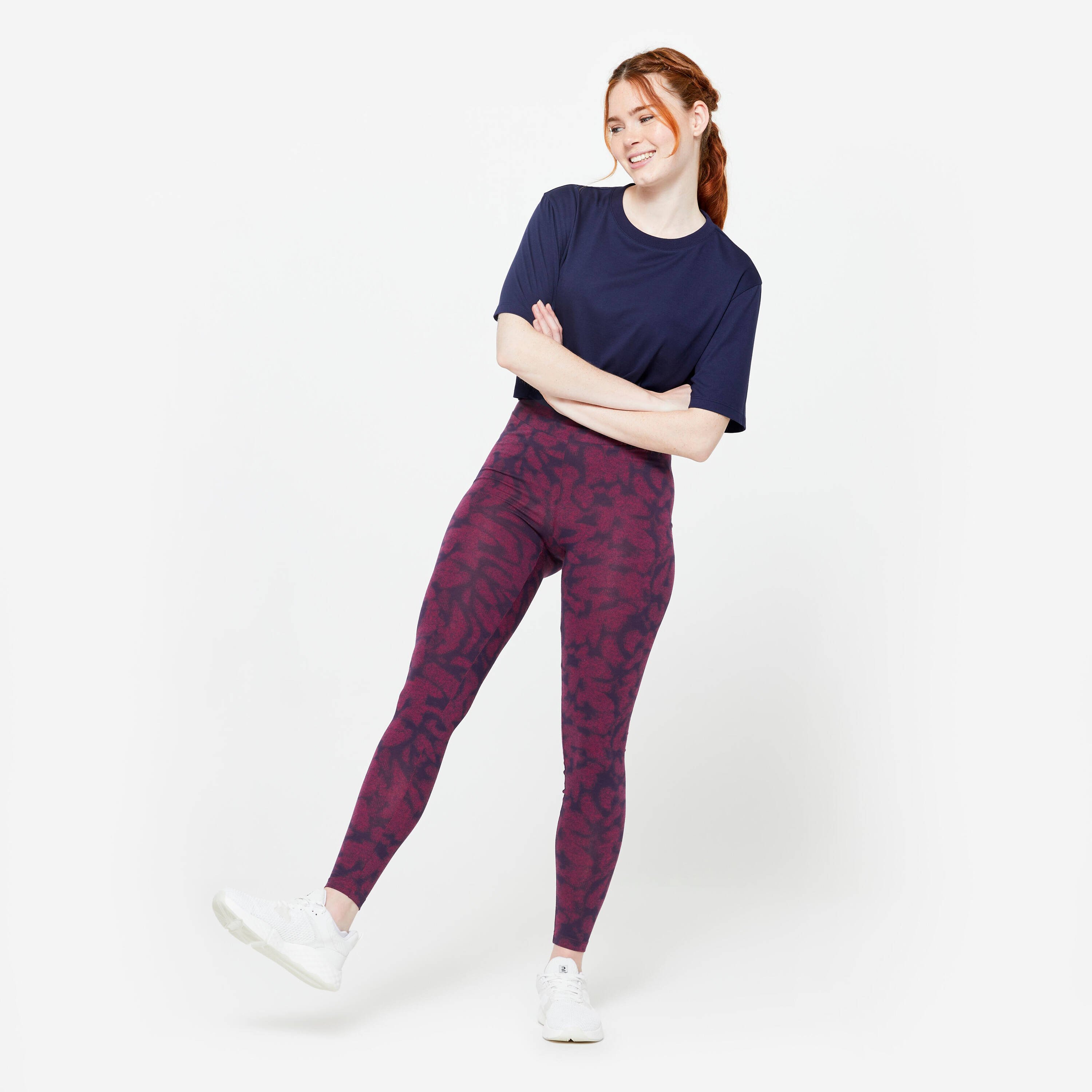 Women's Cotton Fitness Leggings - Cherry Purple -  2