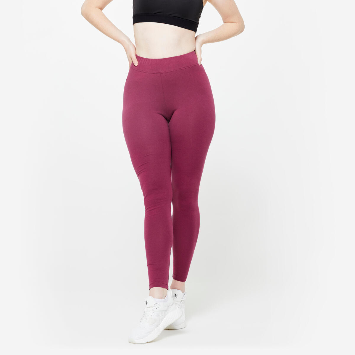 Legging de fitness slim femme, violet pourpe