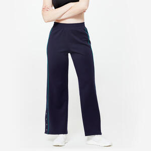 Pantalón Heritage Mujer Azul Marino Ribete Verde Pernera Ancha