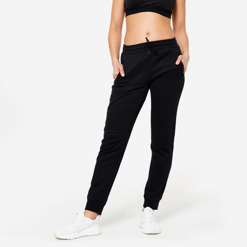 Jogginghose Damen Slim - schwarz 