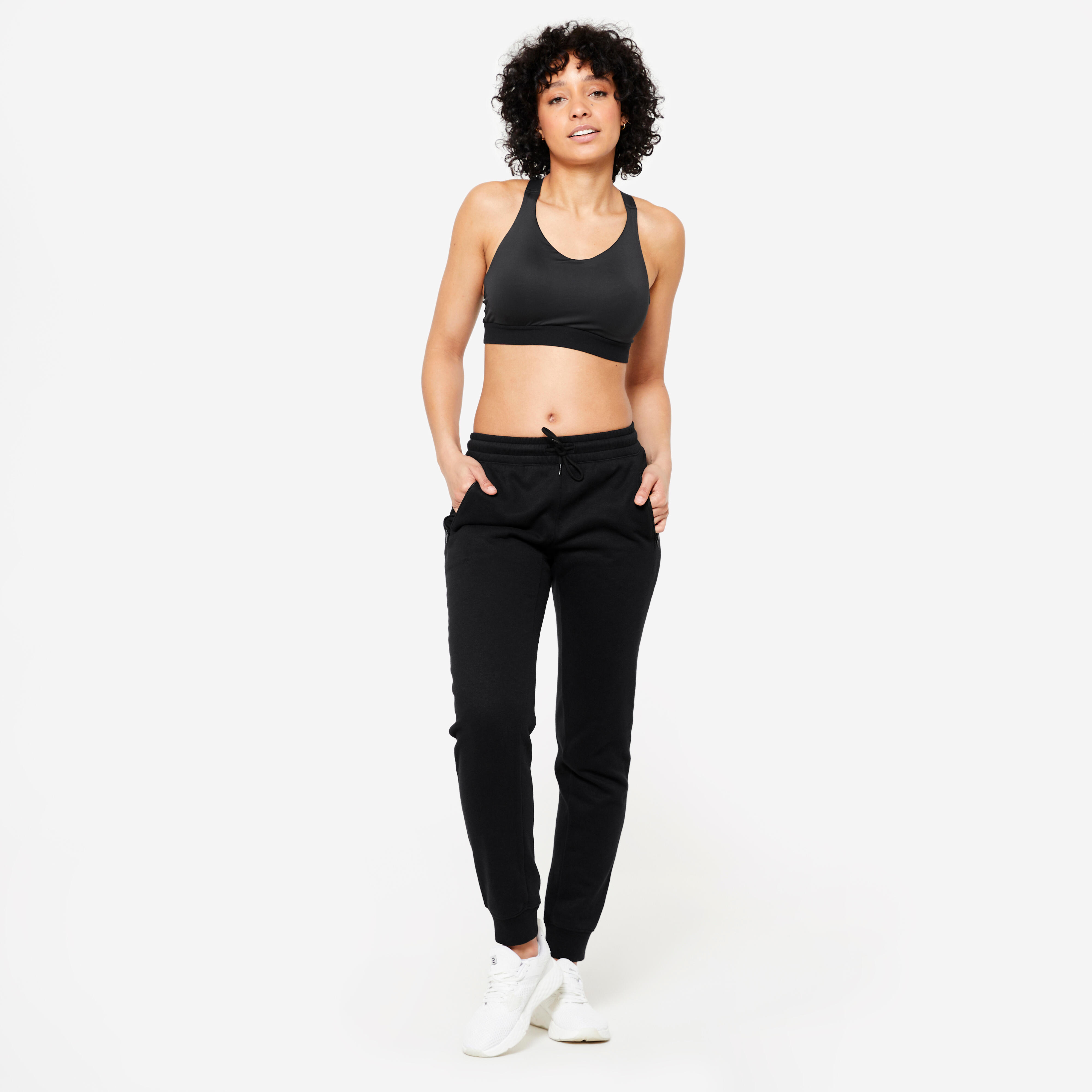 Women’s Slim-Fit Fleece Fitness Jogging Pants - DOMYOS
