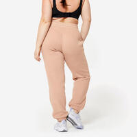 Jogging de fitness collection léopard femme, beige caramel