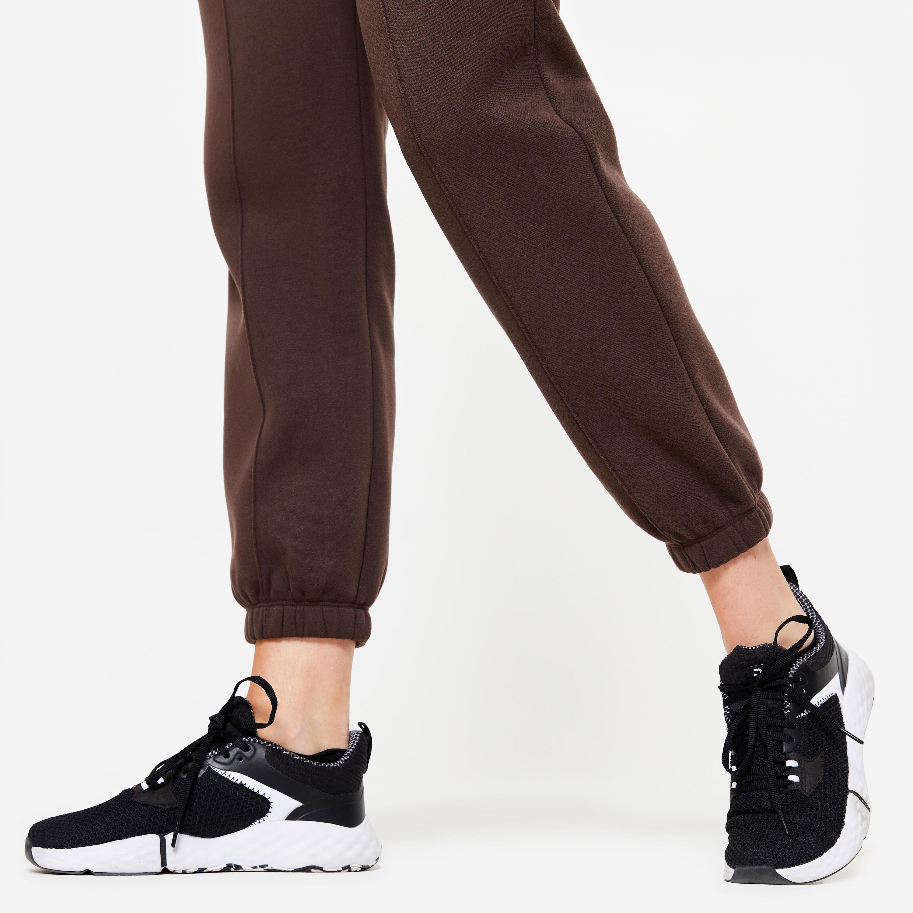 Pantalon Chaud de Fitness en Polaire pour Femme - Marron 7/8
