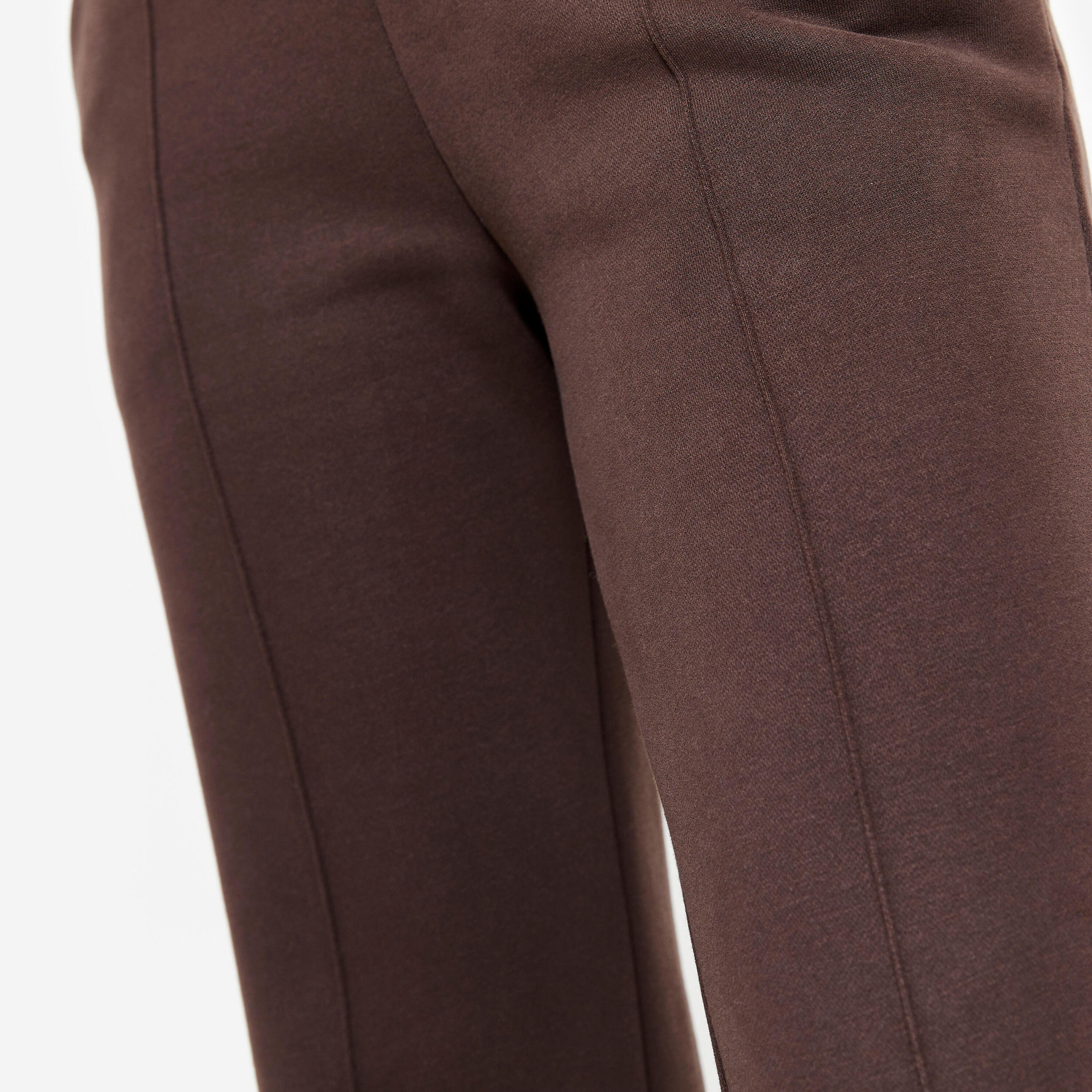 Pantalon Chaud de Fitness en Polaire pour Femme - Marron 5/8