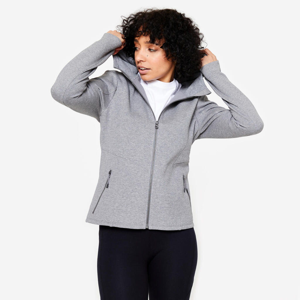 Women's Zip-Up Spacer Hoodie - Grey