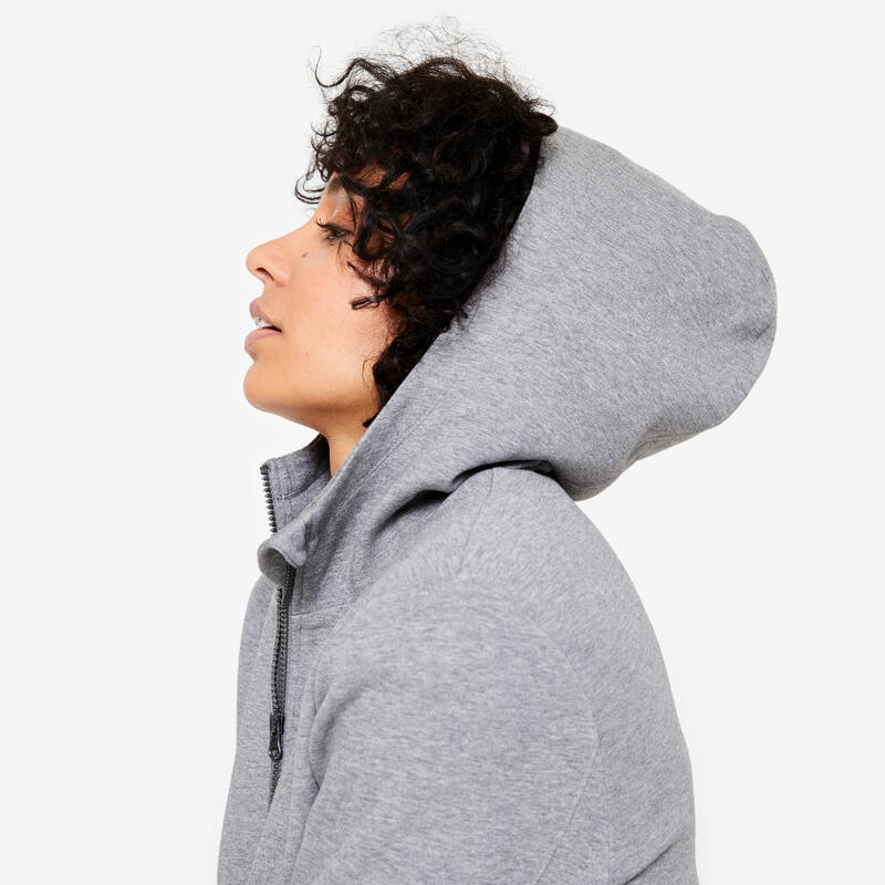 Sweat à capuche zippé - spacer femme - gris