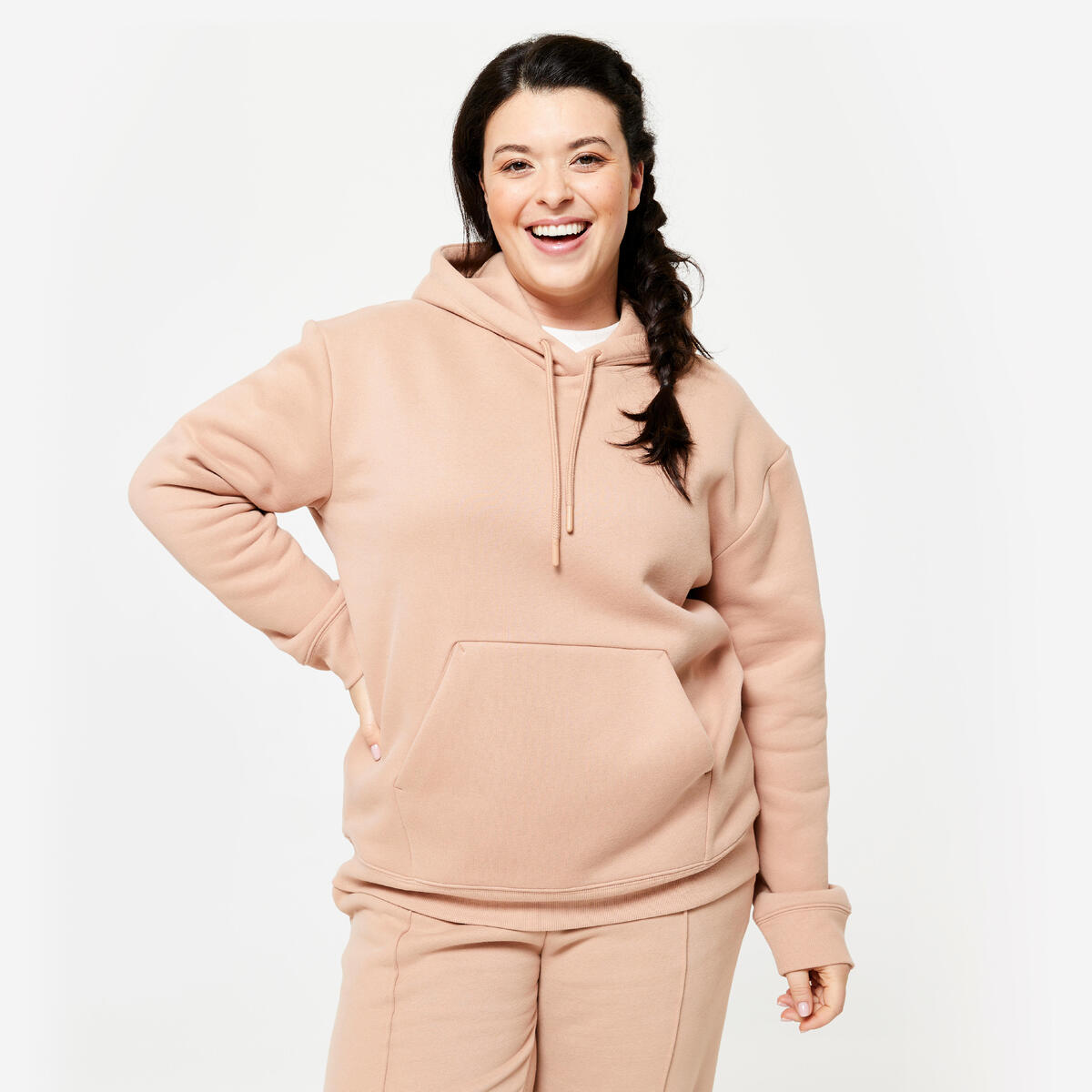 Sweat à Capuche Chaud de Fitness pour Femme - Caramel