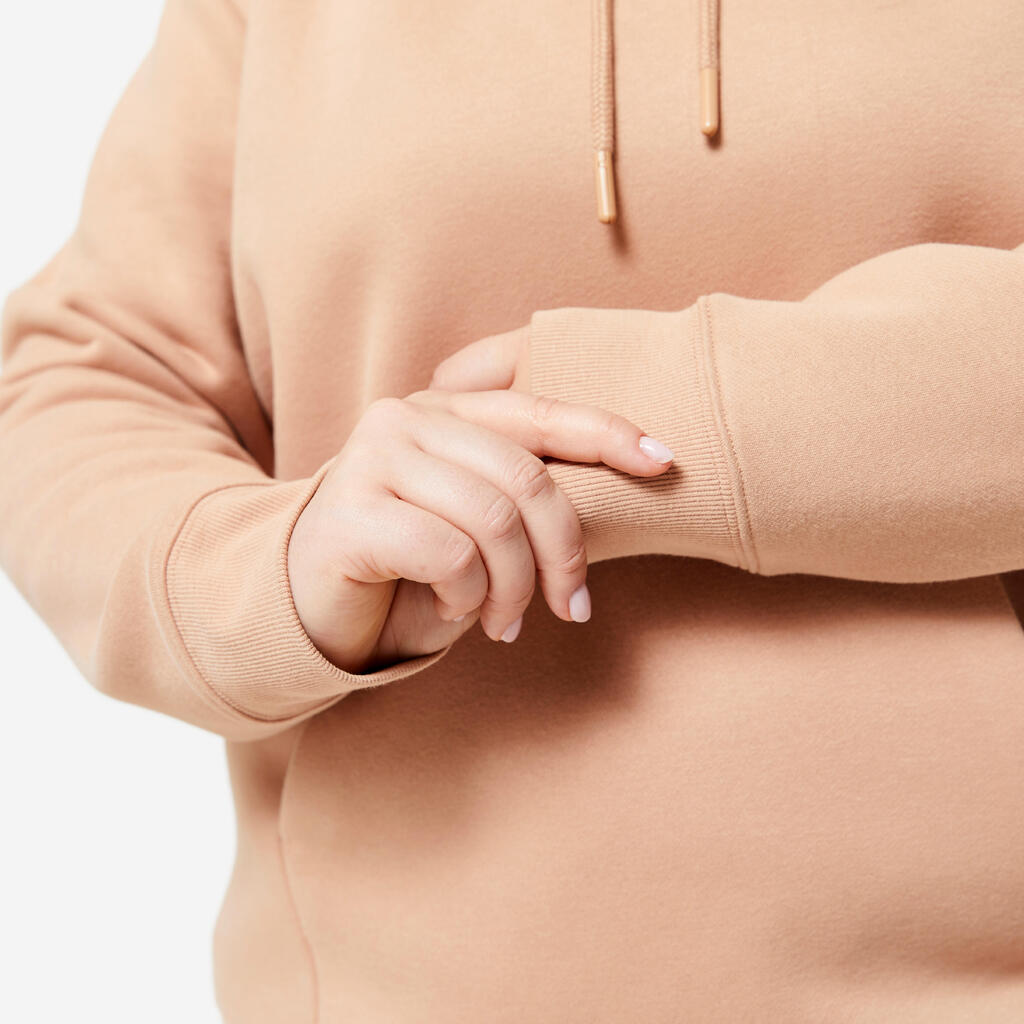 Women's warm hoodie - beige