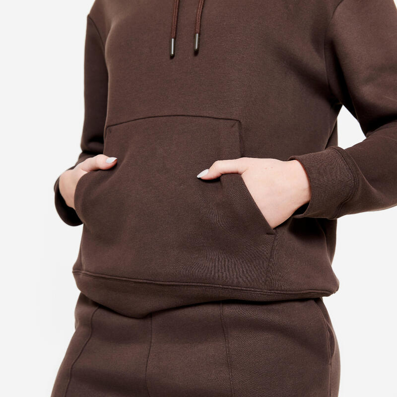 Sweat à Capuche Chaud de Fitness pour Femme - Marron