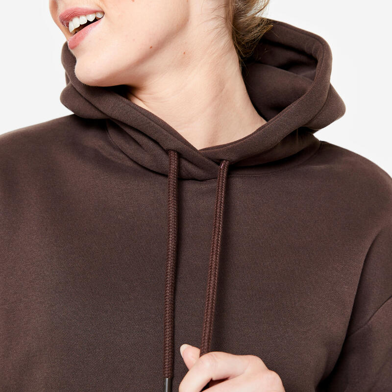 Sweat à Capuche Chaud de Fitness pour Femme - Marron