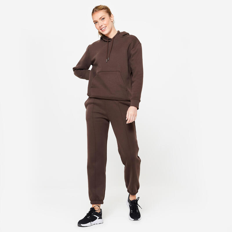 Sweat à Capuche Chaud de Fitness pour Femme - Marron