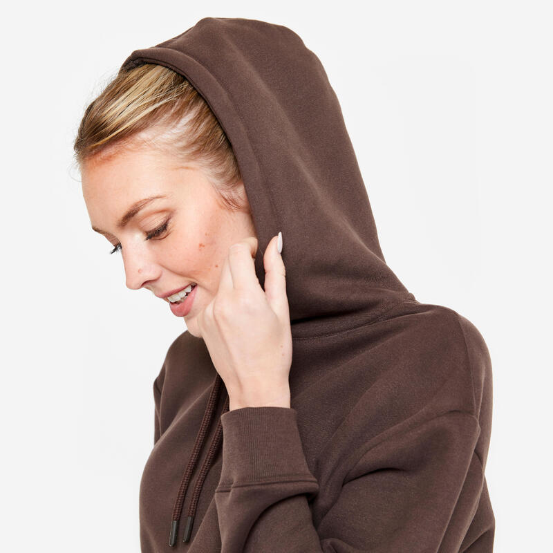 Sweat à Capuche Chaud de Fitness pour Femme - Marron