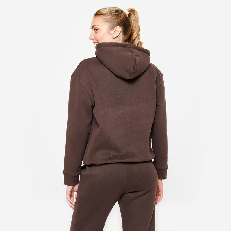 Sweat à Capuche Chaud de Fitness pour Femme - Marron