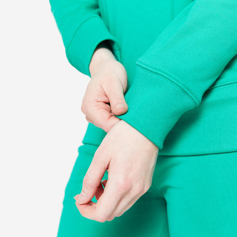 Sweat à capuche en coton femme, vert