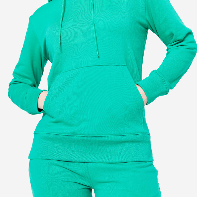 Sweat à capuche en coton femme, vert