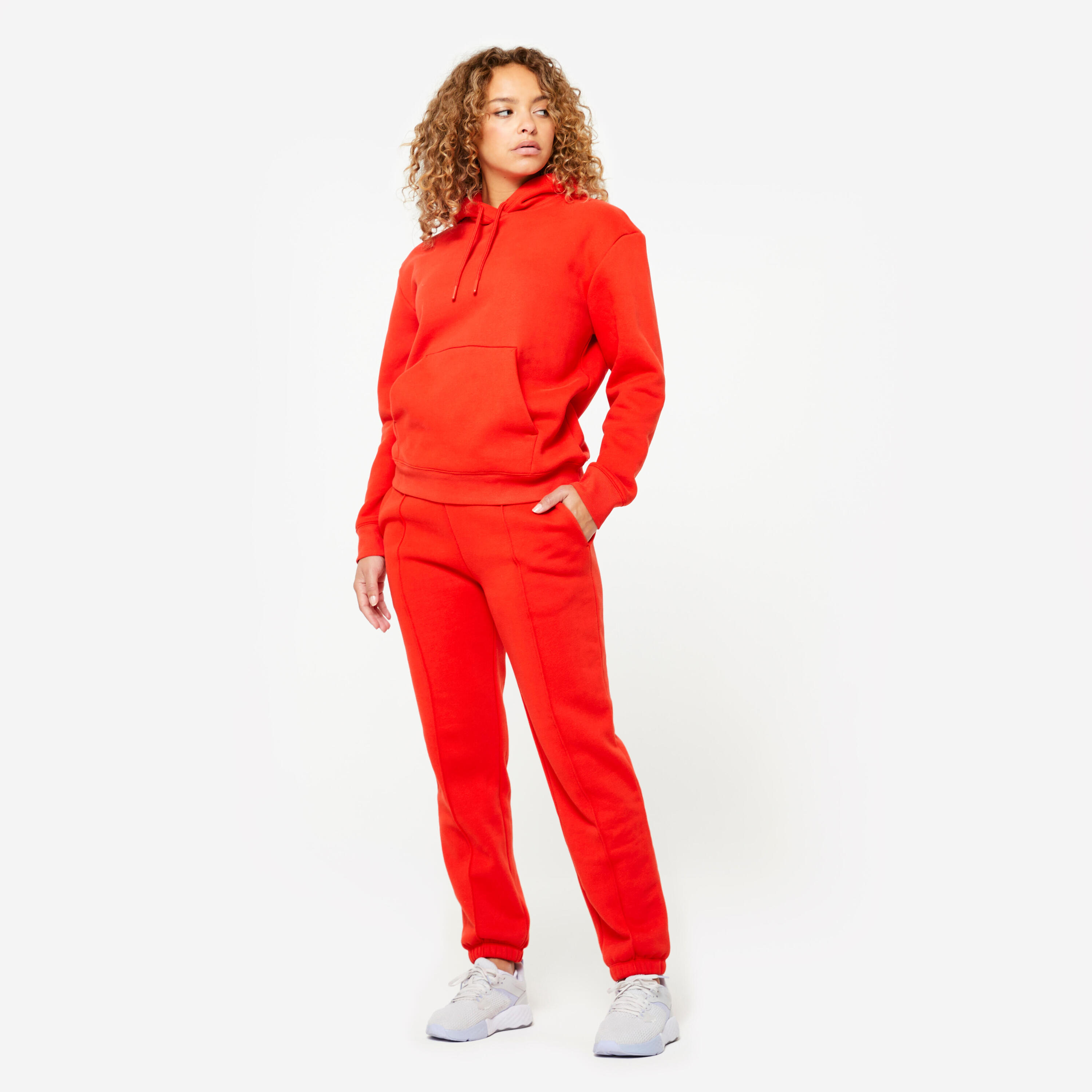 Sweat à Capuche Chaud de Fitness pour Femme - Rouge 2/8