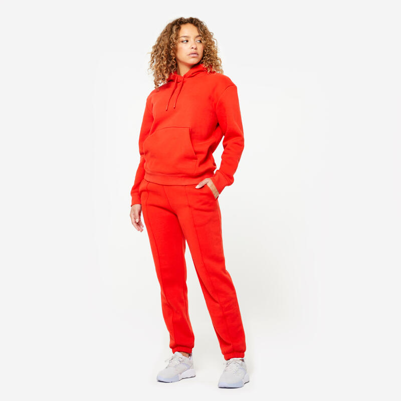 Warme dameshoodie rood