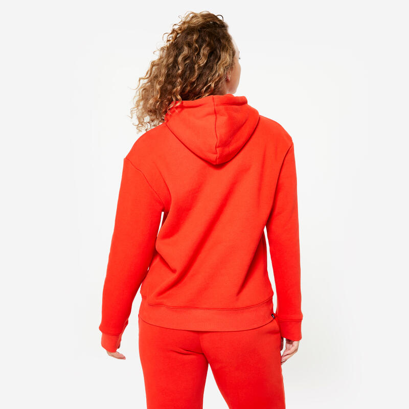 Sweat à Capuche Chaud de Fitness pour Femme - Rouge