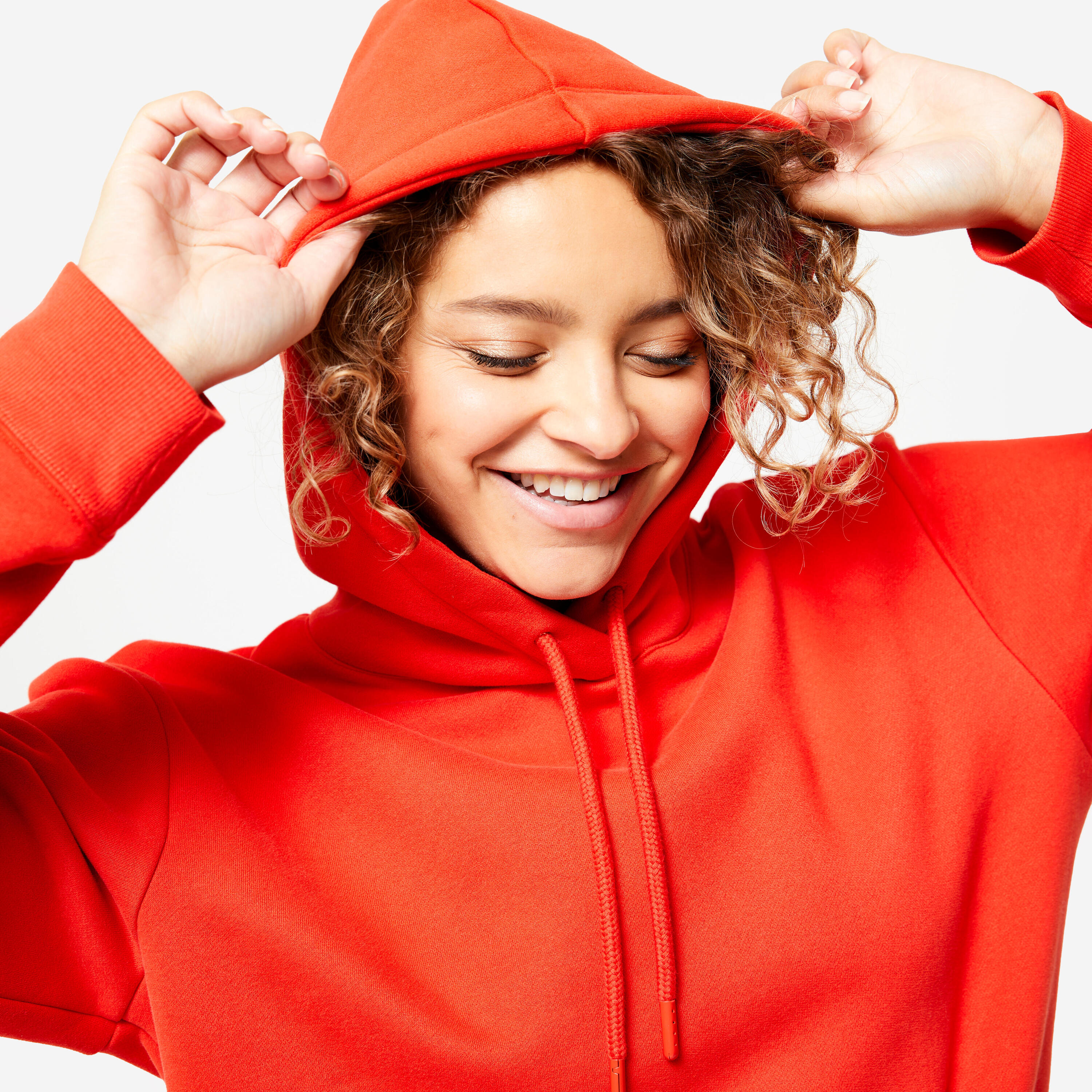 Sweat à Capuche Chaud de Fitness pour Femme - Rouge 3/8