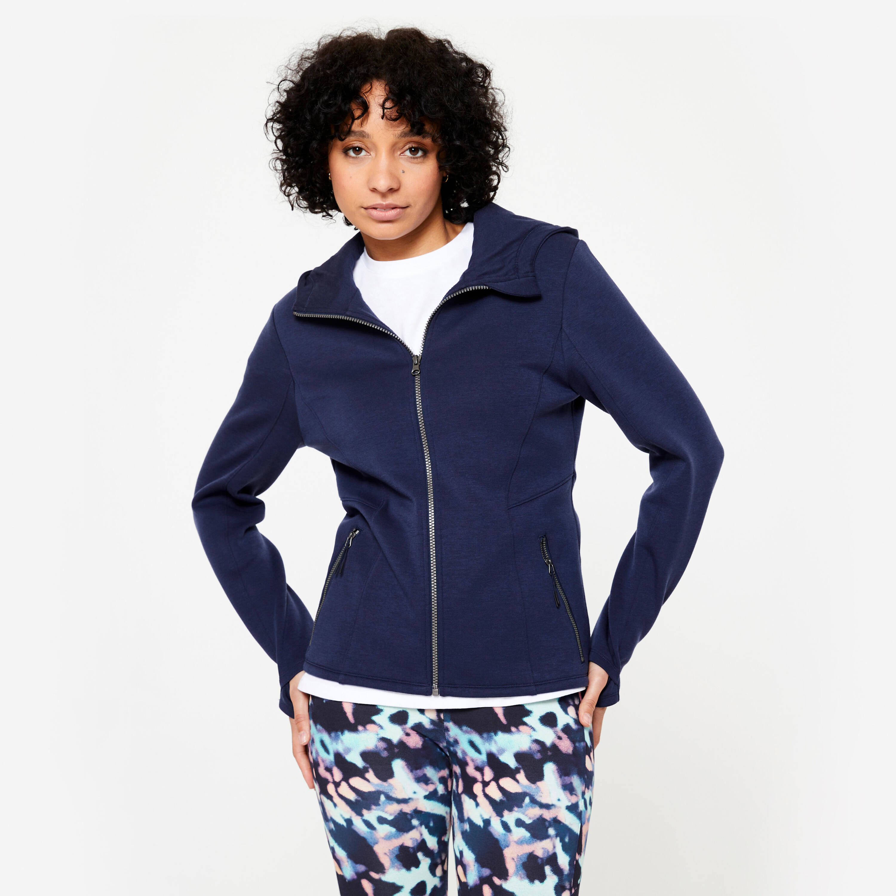 Women's Zip-Up Hoodie - Blue -  1