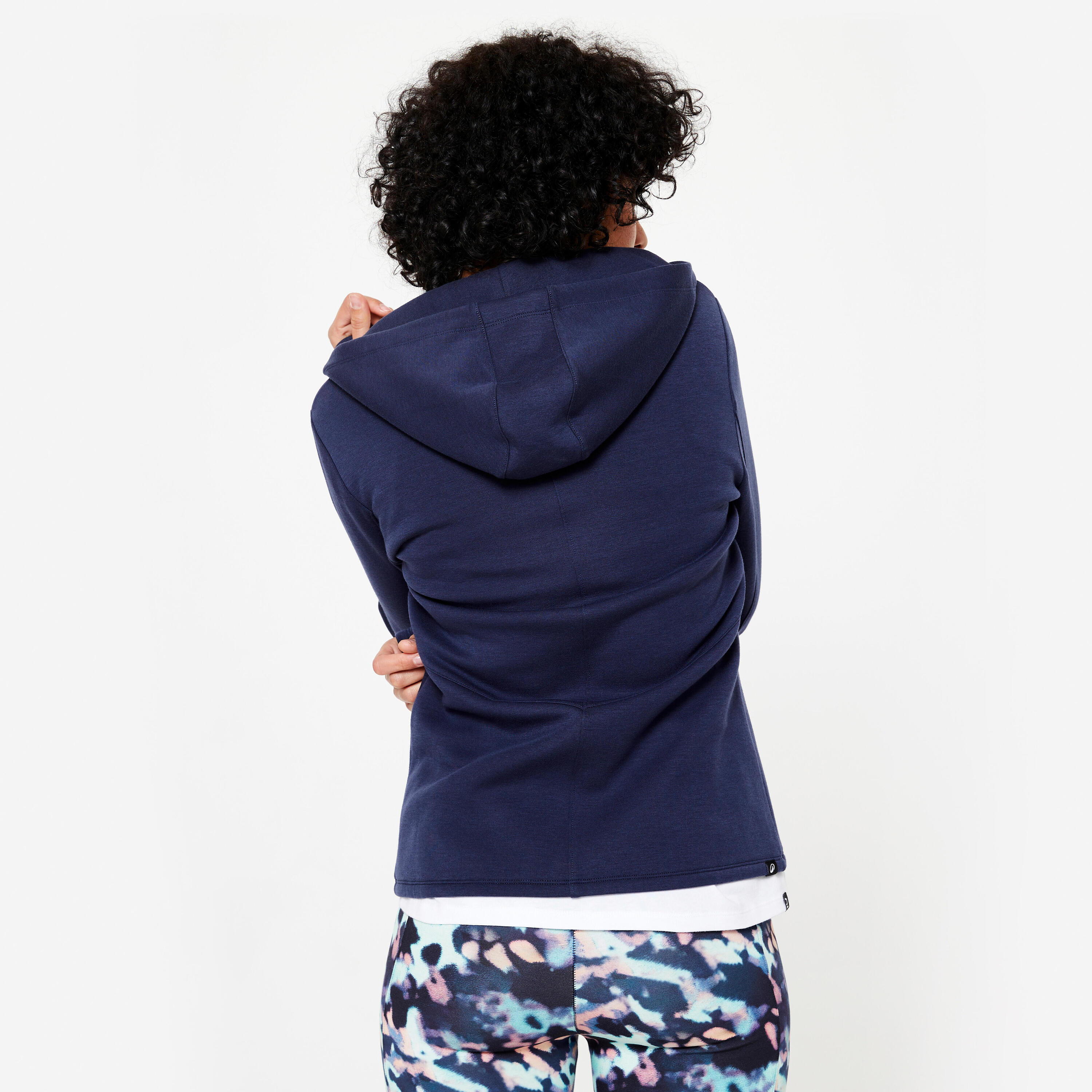 Sweat à capuche zippé femme, bleu 4/8