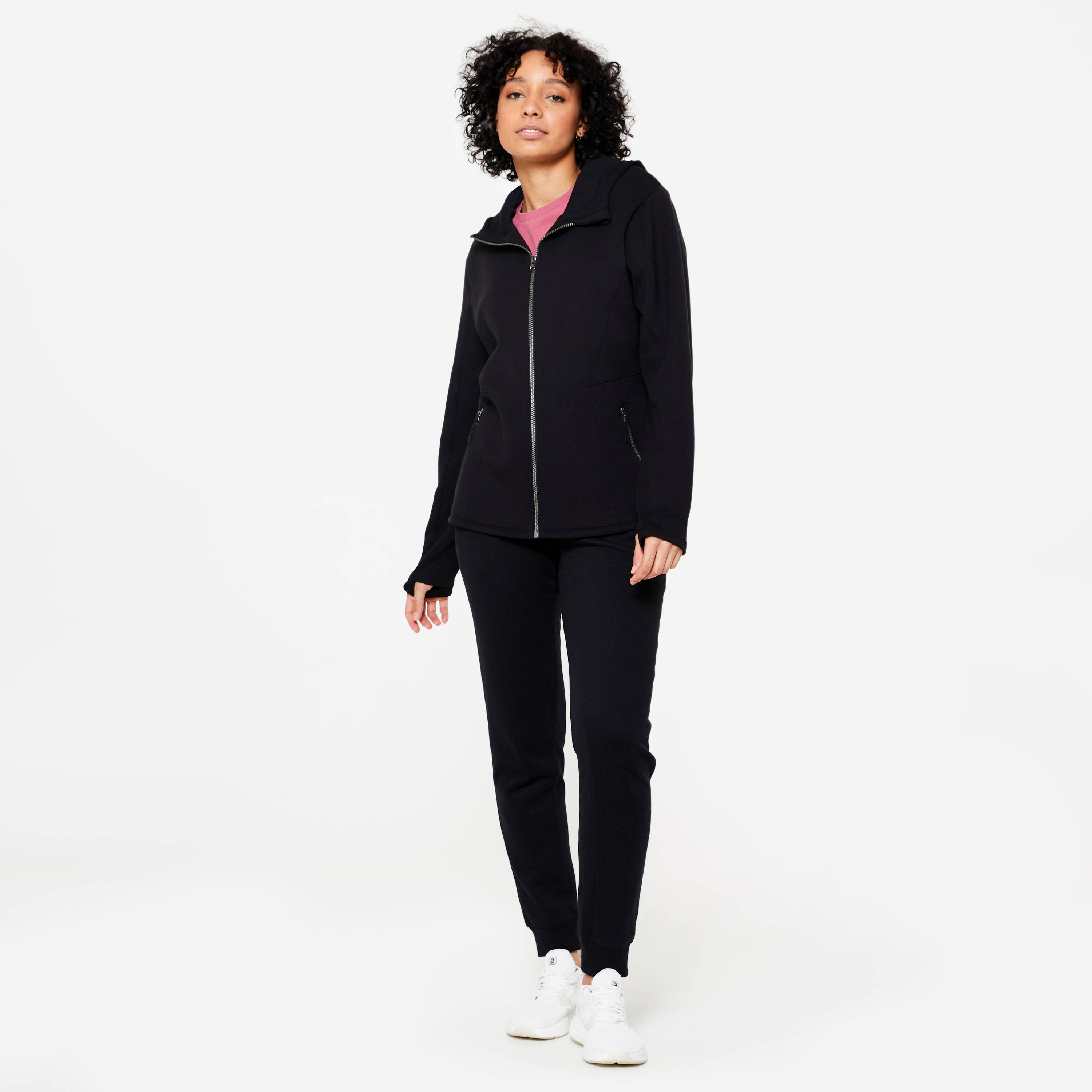 Women's Zip-Up Hoodie - Black -  2