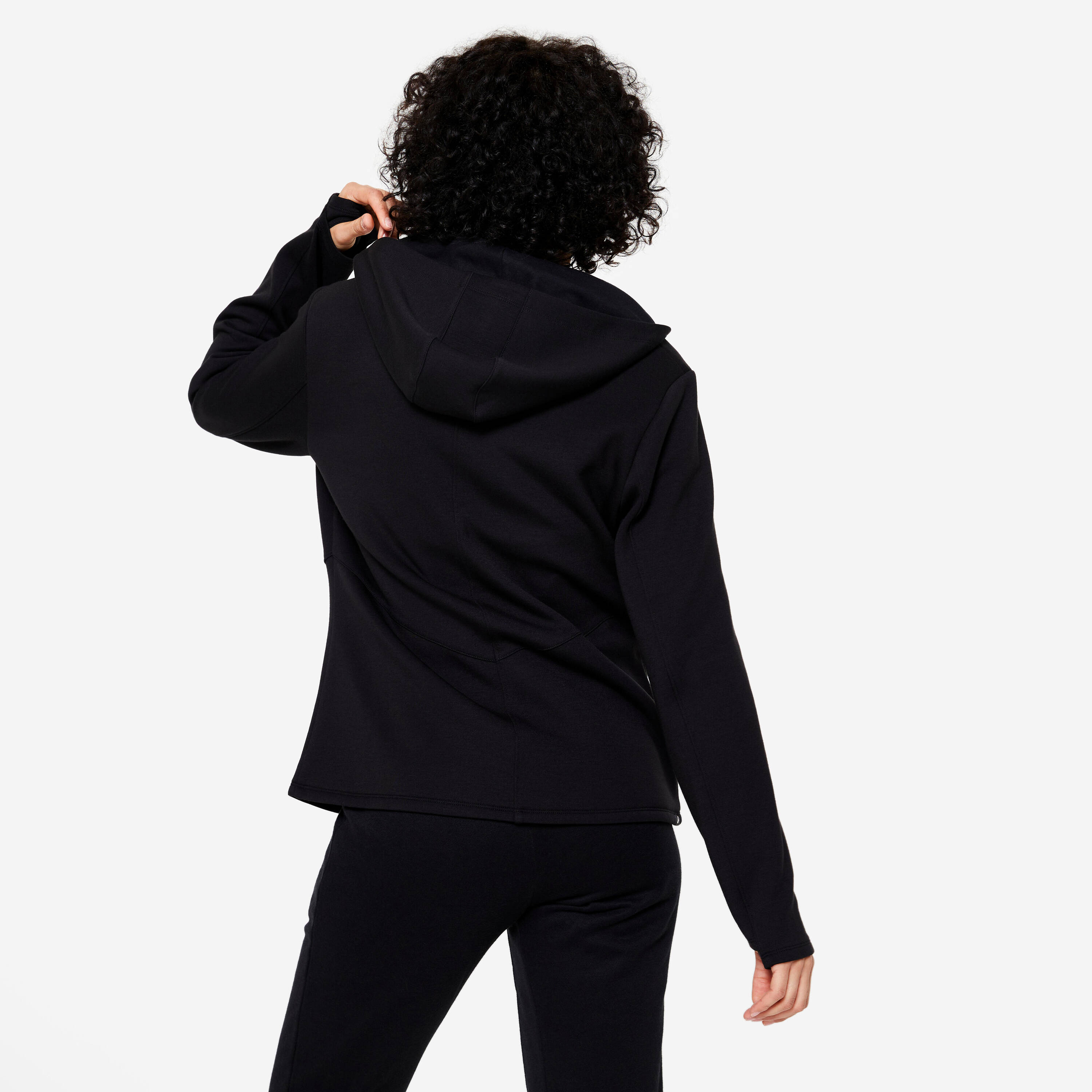Women's Zip-Up Hoodie - Black -  4