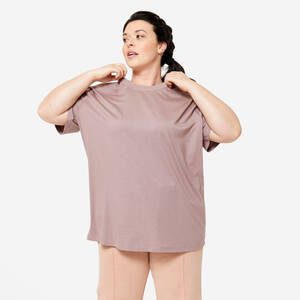 Women's Crew Neck Oversized T-Shirt - Frosted Brown