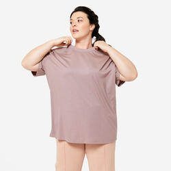 T-Shirt Oversize, col rond femme - marron givré