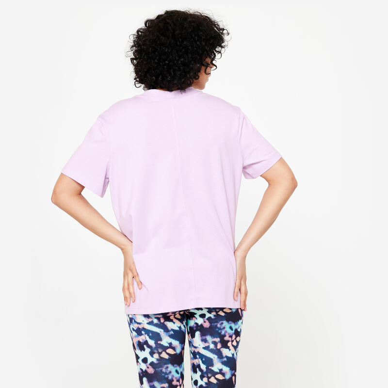 Tricou oversize, guler rotund Lila Violet Damă