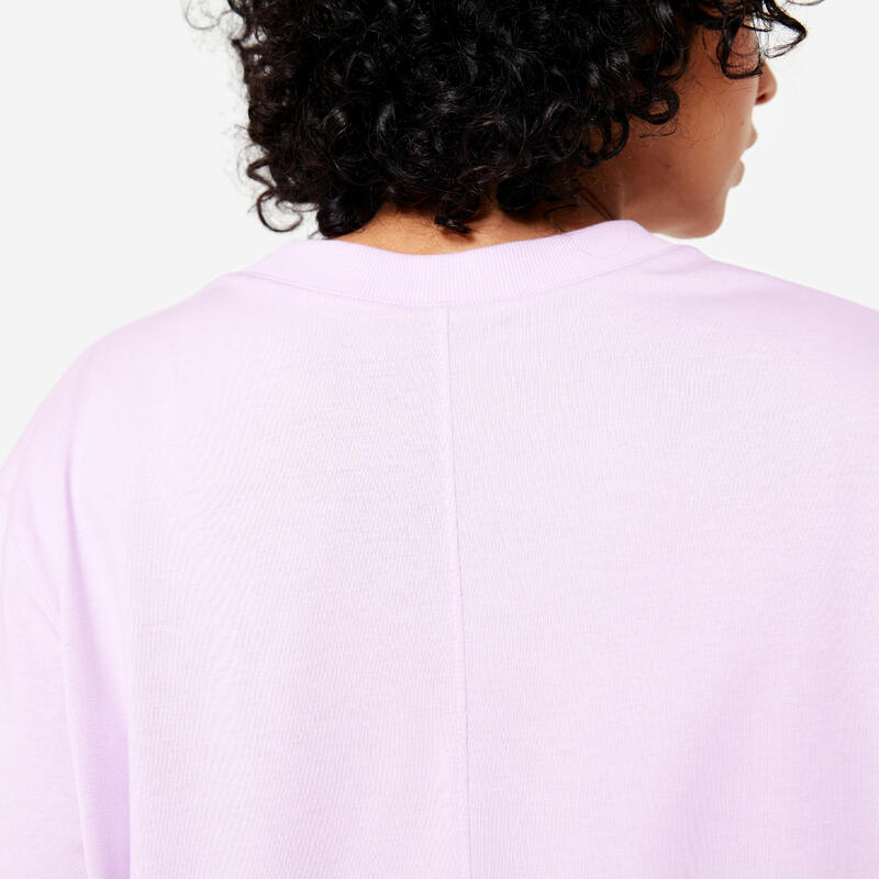 Oversized T-shirt met ronde hals voor dames paars