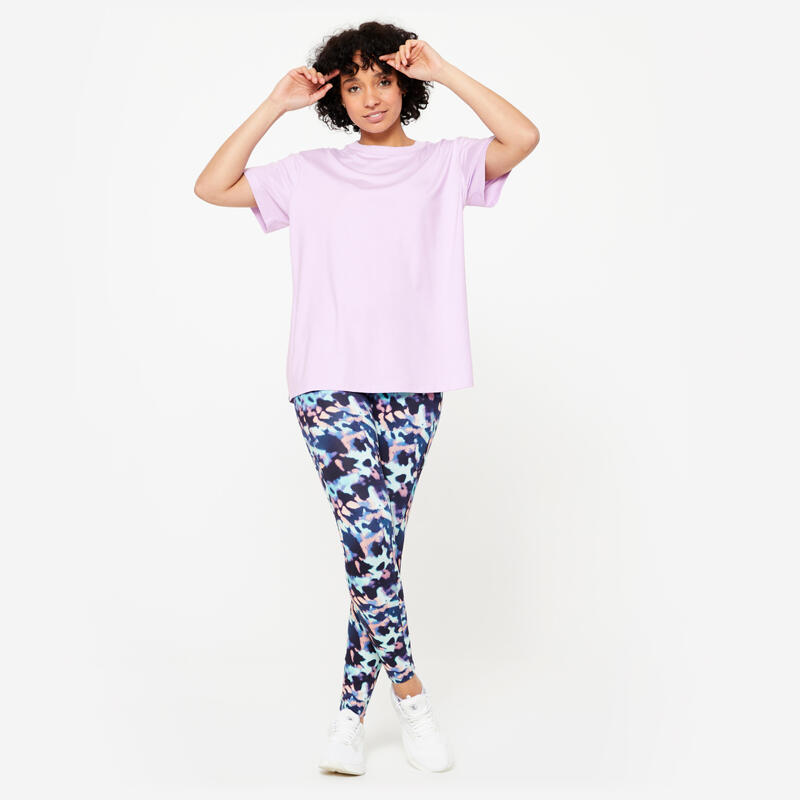 Oversized T-shirt met ronde hals voor dames paars