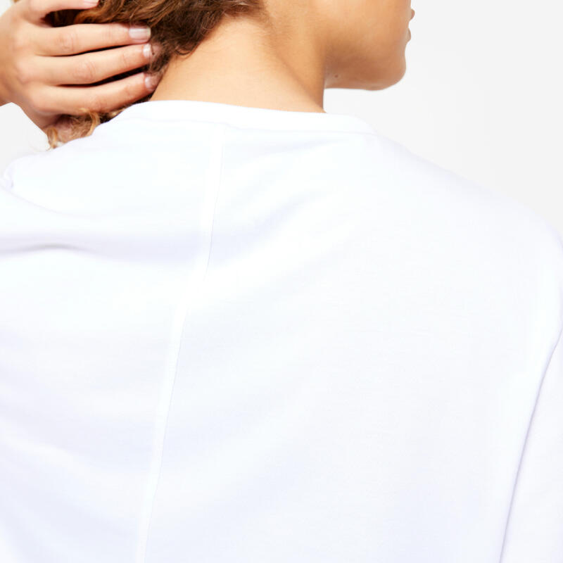 T-shirt crop top femme - blanc