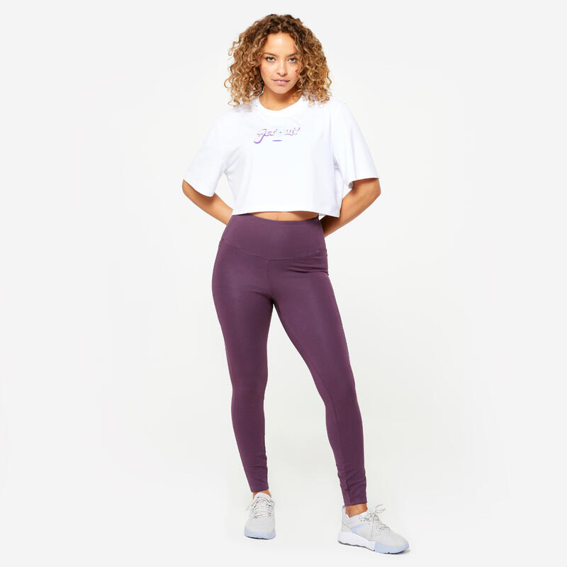 T-shirt crop top femme - blanc