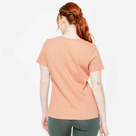 Women's Crew Neck Cotton T-Shirt - Beige