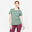 T-shirt donna palestra 500 regular fit 100% cotone verde
