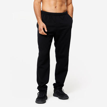 Pantalon jogging fitness homme - 100 bleu noir