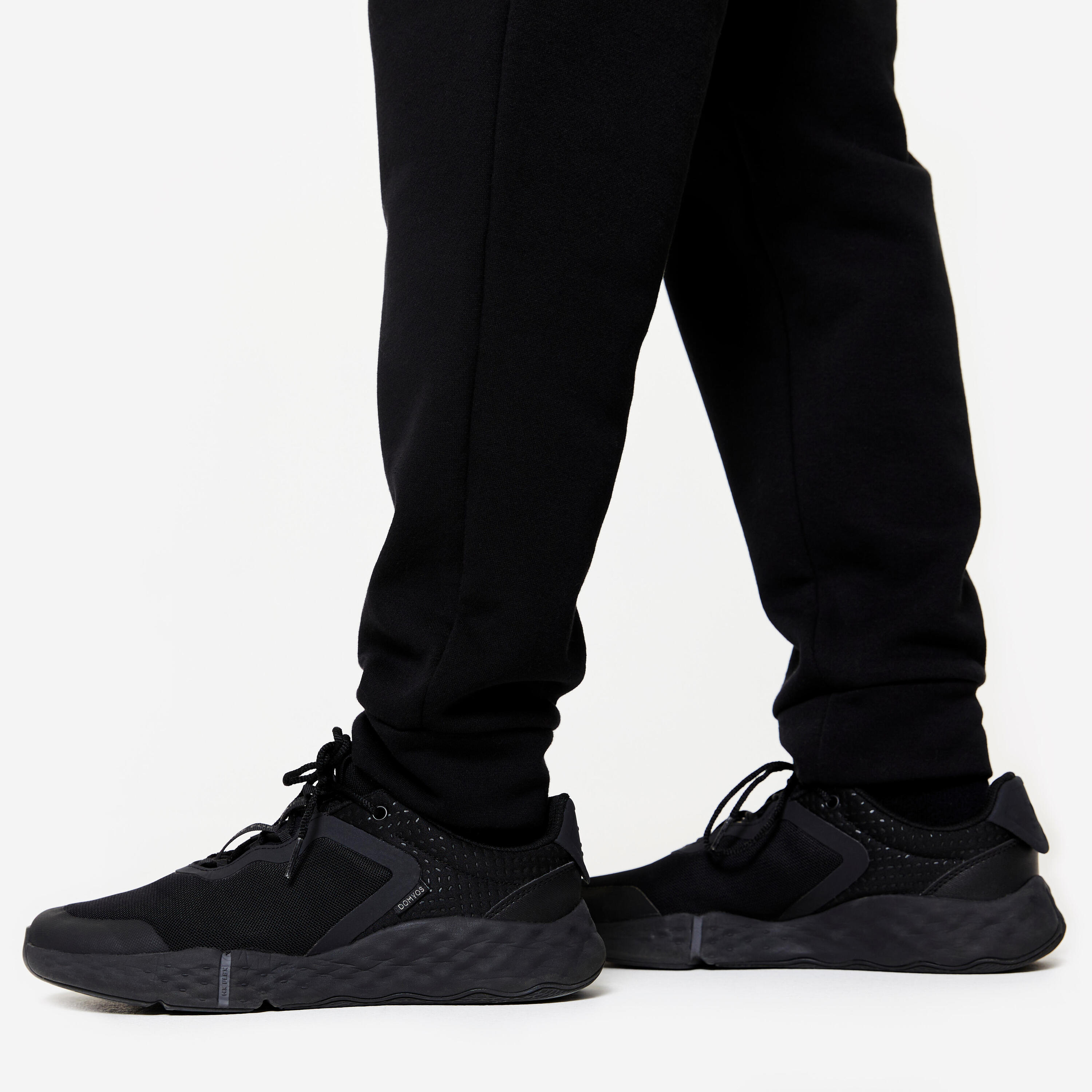 Pantalón chándal fitness regular Hombre Domyos 100 negro 5/6