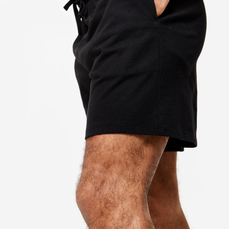 Korte fitness short voor heren 100 zwart