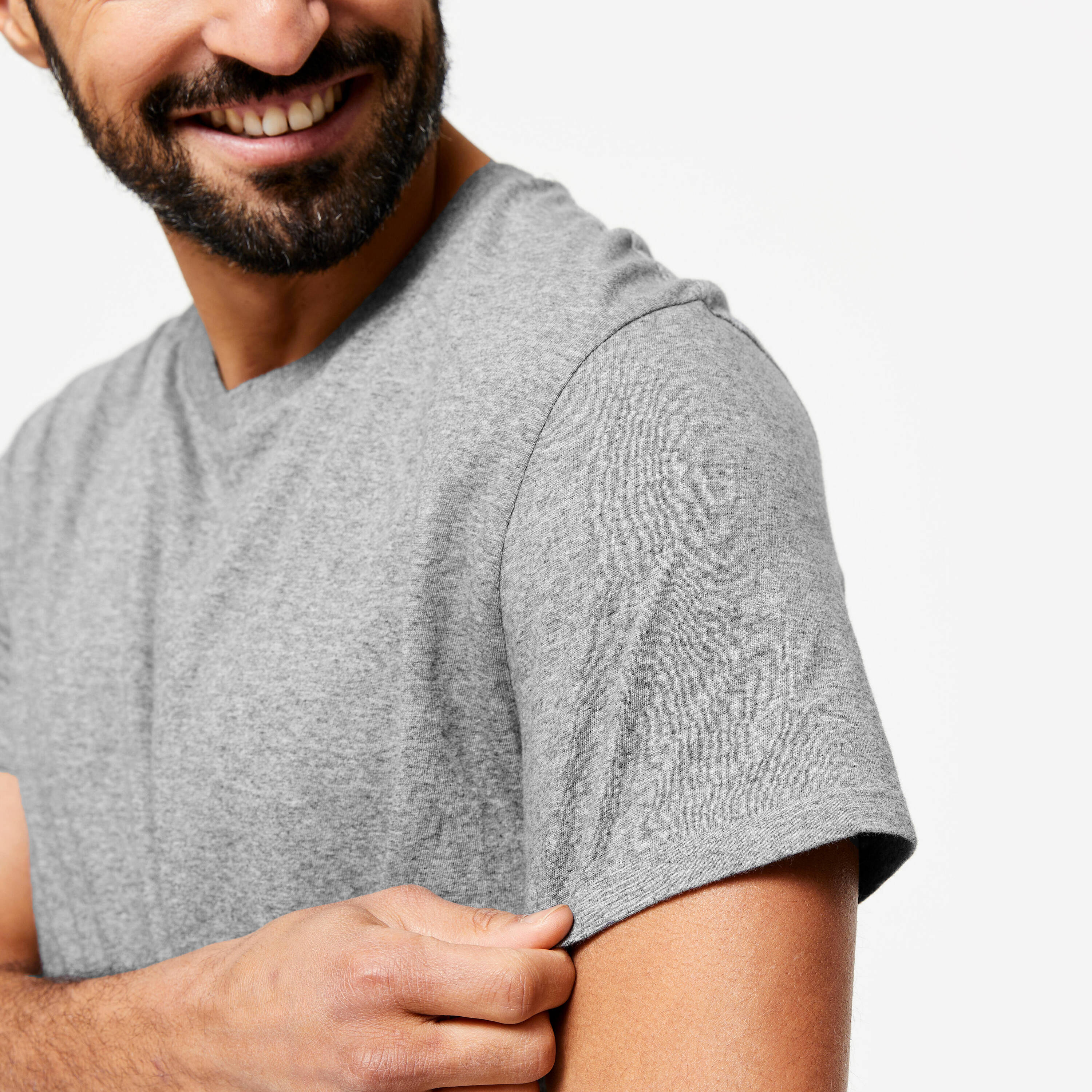 Men's Fitness Cotton T-Shirt 100 Sportee - Grey -  5