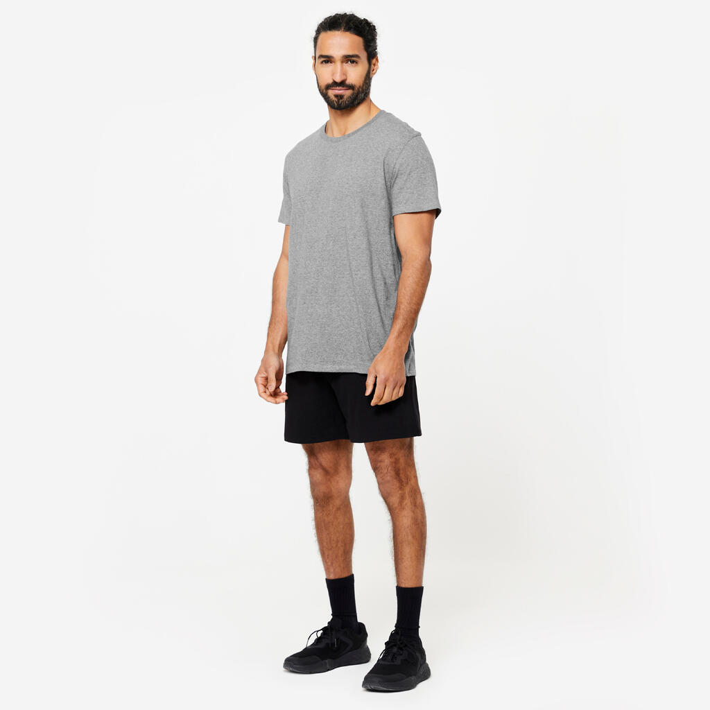 МЪЖКА ТЕНИСКА ЗА ФИТНЕС 100 SPORTEE, СИВА