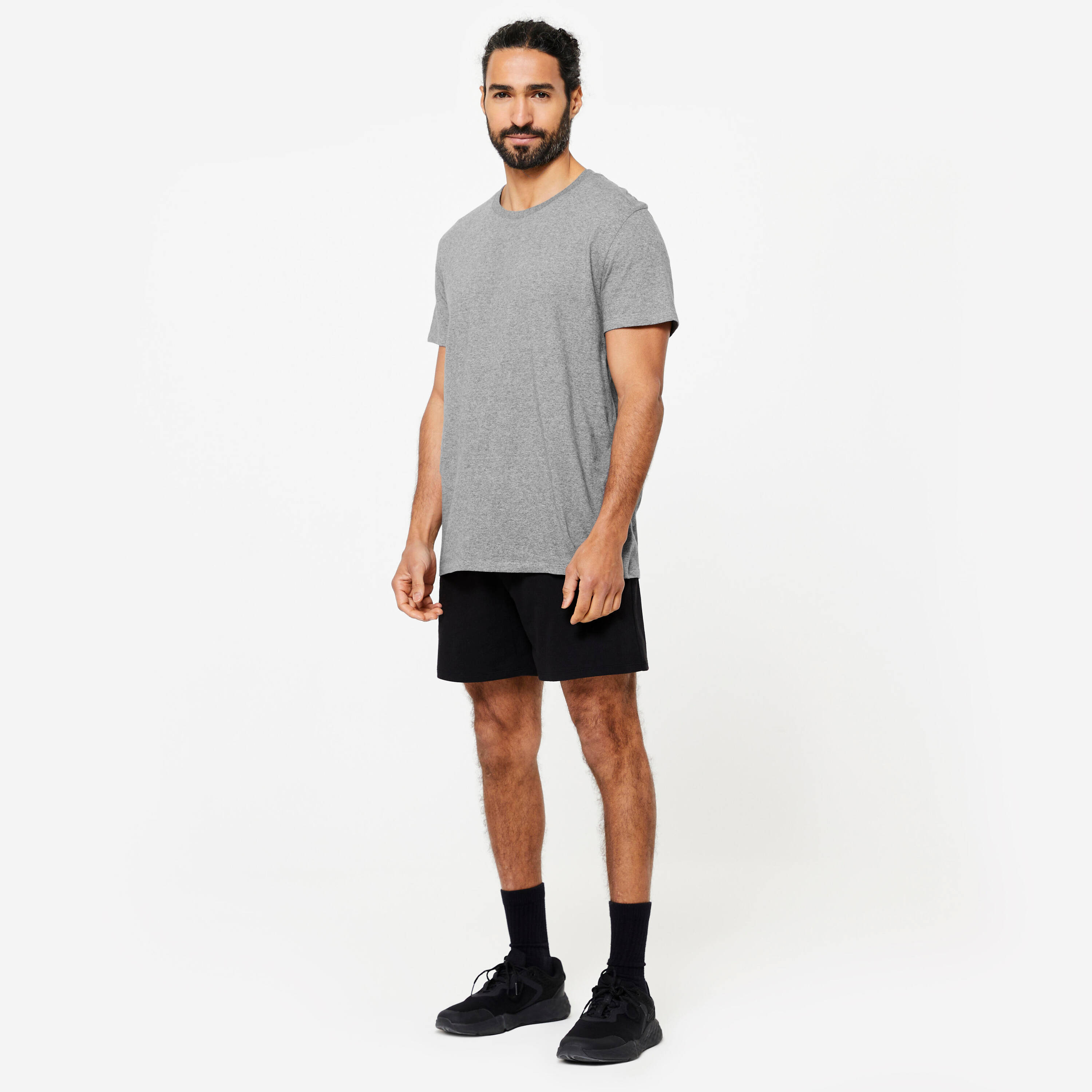 Men's Fitness Cotton T-Shirt 100 Sportee - Grey -  3