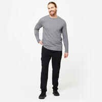 Men's Long-Sleeved Fitness T-Shirt 100 - Grey