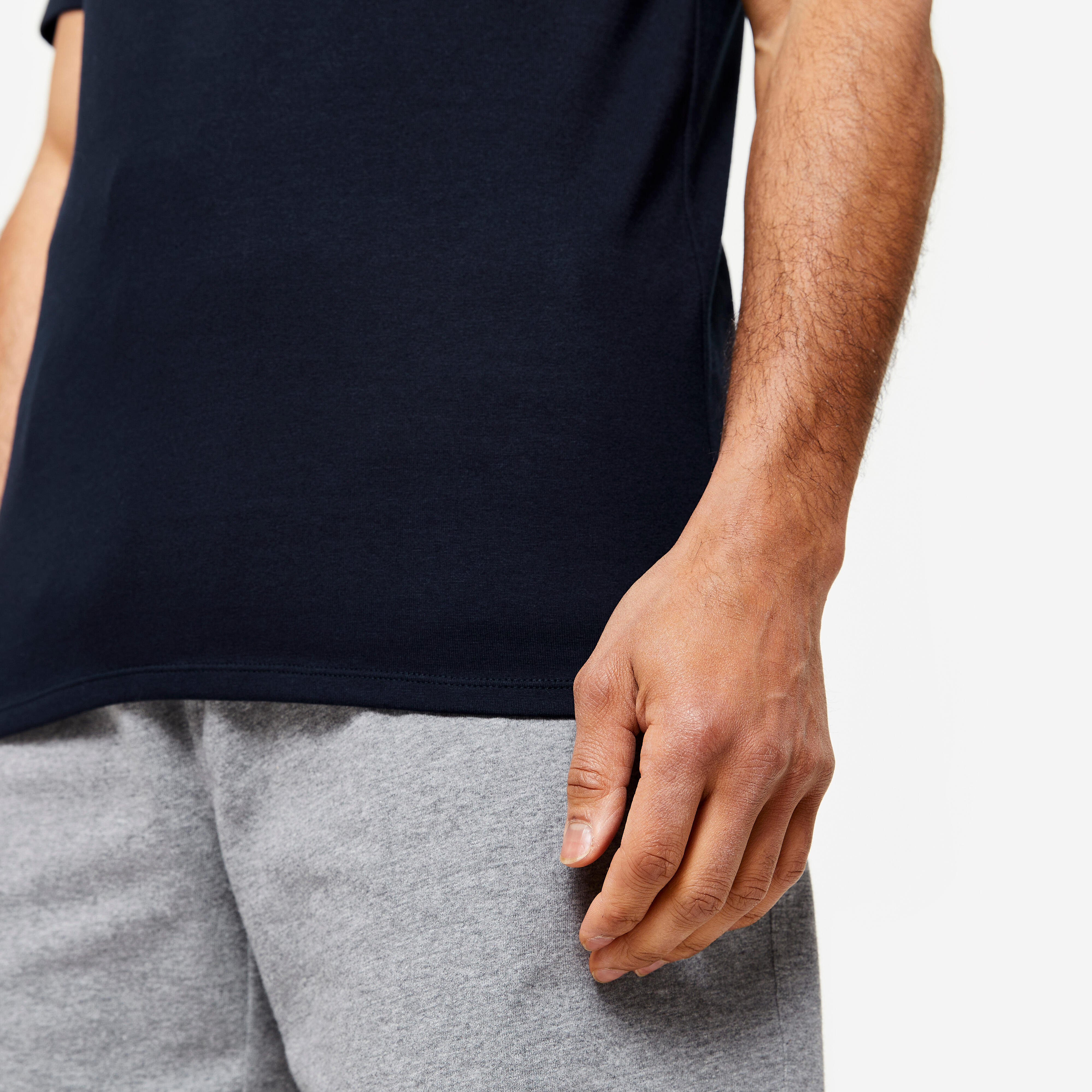 DOMYOS Pánske tričko 500 Slim na cvičenie tmavomodré 3XL · záber 7