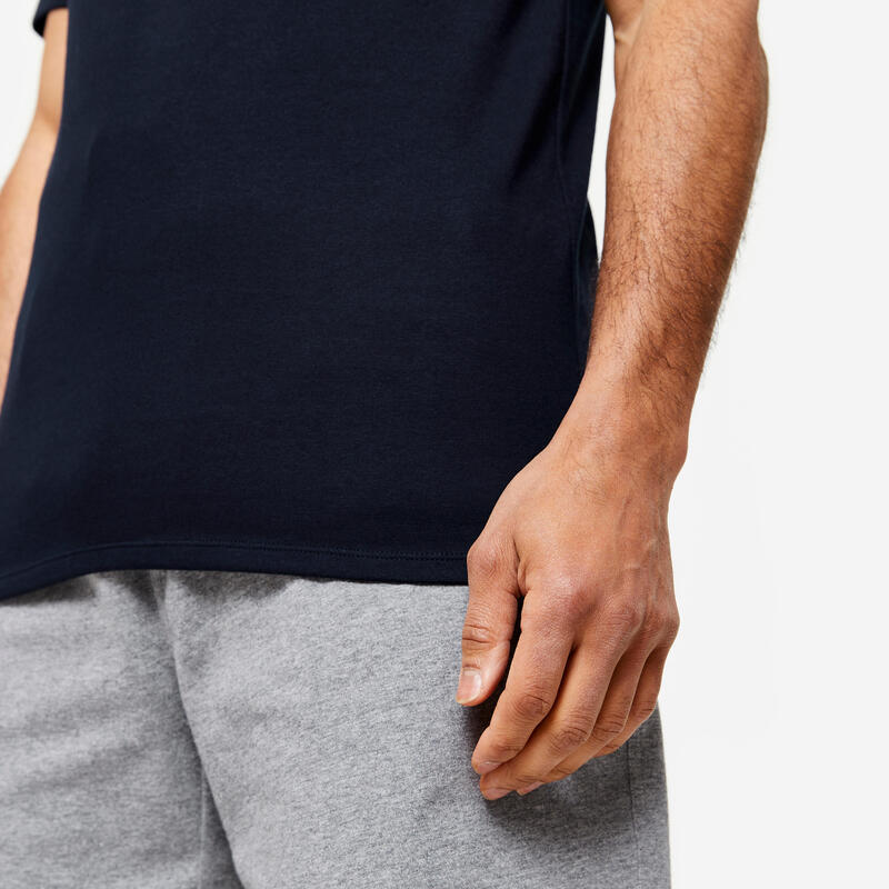 T-shirt slim en coton Homme - bleu foncé