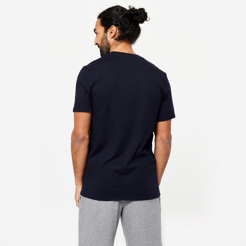 T-shirt slim en coton Homme - bleu foncé