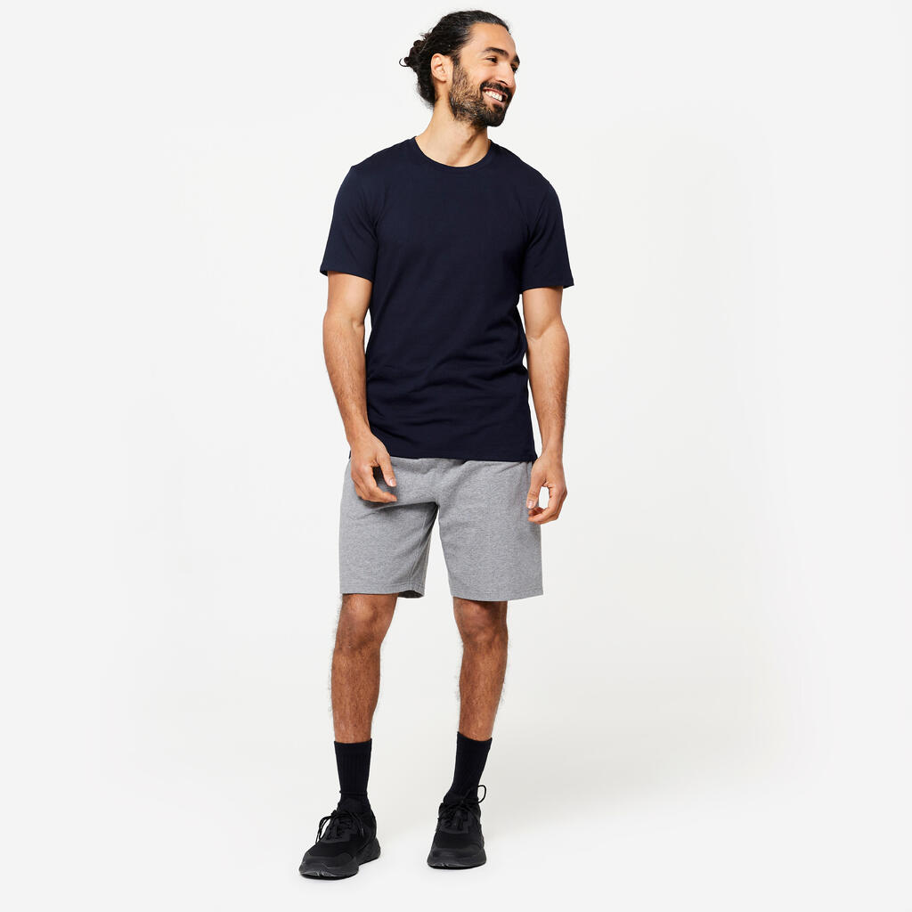 Men's Slim-Fit Fitness T-Shirt 500 - Black